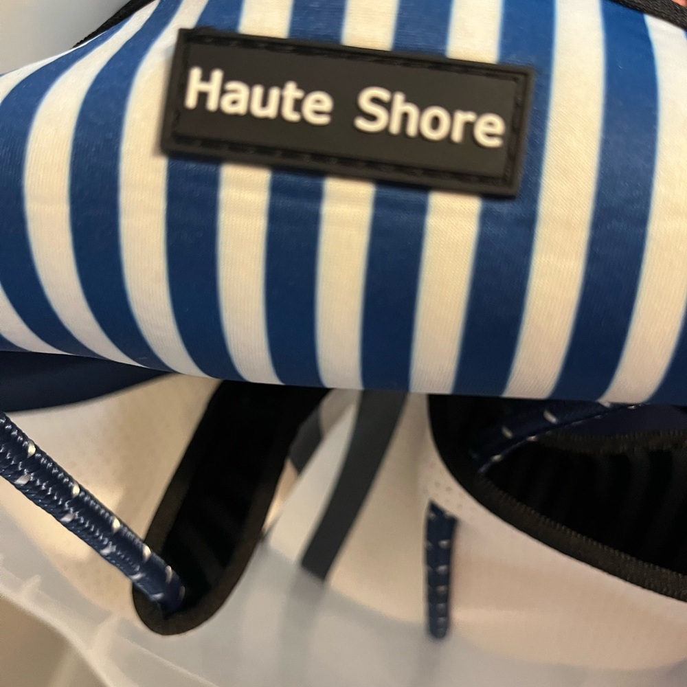 HAUTE SHORE Navy and White Striped Tote